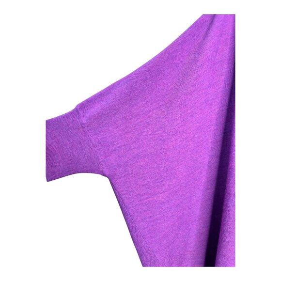 Eileen Fisher Open Front Cardigan Women's Size XL 100% Merino Wool | Purple - Picture 4 of 8